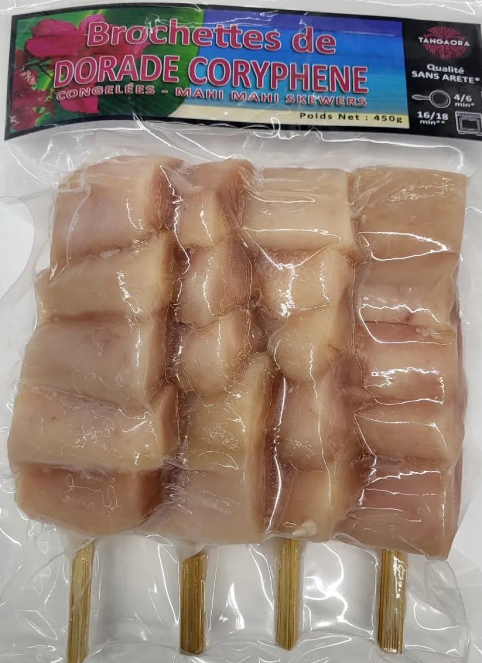 4 BROCHETTES DE DORADE CORYPHENE NATURE 500GR