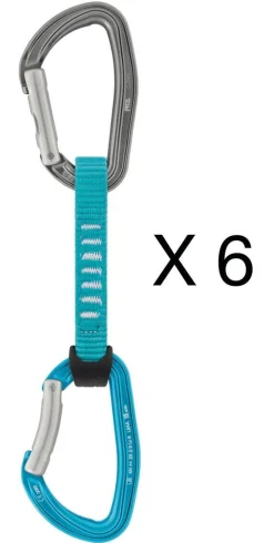 6 DEGAINES DJINN AXESS TURQUOISE 12 CM PETZL