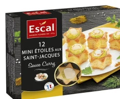12 MINI FEUILLETES ETOILES ST JACQUES CURRY 150G
