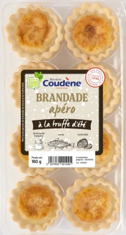 8 MINI TARTES APERO BRANDADE TRUFFE D ETE 160G COUDENE