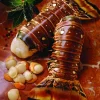 2 QUEUES DE LANGOUSTES BLANCHES CRUES CARAIBES 240G .
