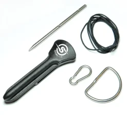 Accroche poisson stylet inox + monofil nylon et sleeves + fixation de ceinture SIGALSUB
