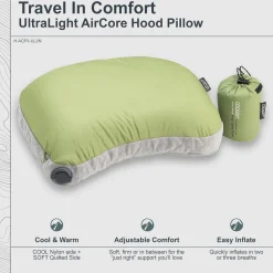Air-Core Hood/Camp Pillow wasabi/grey - COCOON