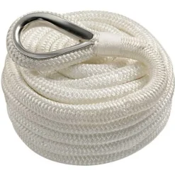 AMARRAGE SOUPLE AVEC ÉPISSURE ET COSSE INOX RENFORCÉE BLANC - CABESTO