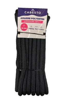 AMARRE SOUPLE AVEC OEILLET POUR BORNE D'AMARRAGE NOIR - CABESTO