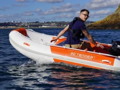 Annexe plancher gonflable type catamaran - Twin Fastcat Rose/blanc - 3D Tender