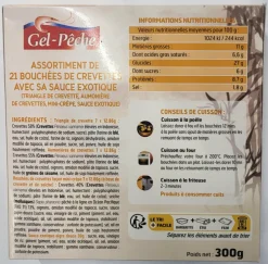 ASSORTIMENT DE 21 BOUCHEES DE CREVETTES 300GR
