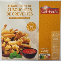 ASSORTIMENT DE 21 BOUCHEES DE CREVETTES 300GR