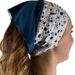 Bandeau / Cache cou déperlant et polaire bleu/blanc Mellow Sea ANFIBI