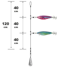 BAS DE LIGNE 2 TURLUTTES FLOTTANTES 70 | SERT