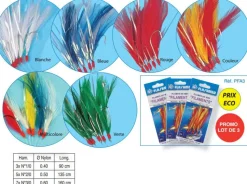 BAS DE LIGNE FLASHMER 3 PLUMES FILAMENTS 1/0 R/J