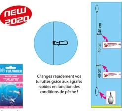 BAS DE LIGNE FLASHMER TURLUTTE FIXE 2 POTENCES