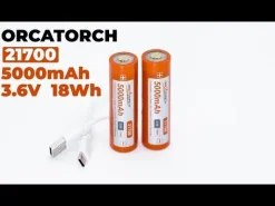 Batterie rechargeable 21700 charge USB 5000 mAh ORCATORCH