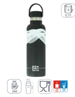 Bouteille isotherme acier KUKUMBER 750 noir ELEMENTERRE