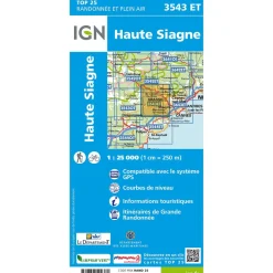 Carte Top 25 - 3543ET Haute-Siagne