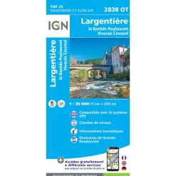 Carte Top 25 - 2838OT Largentiere/ Labastide