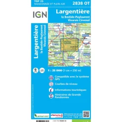 Carte Top 25 - 2838OT Largentiere/ Labastide