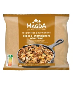 CEPES ET CHAMPIGNONS A LA CREME FRAICHE D'ISIGNY ET AUX DES DE POMMES 300G MAGDA SURGELE