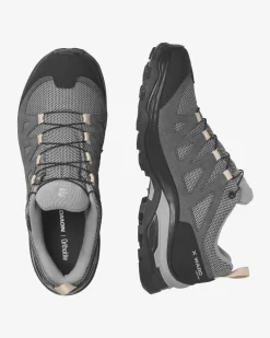 Chaussures basses randonnée Femme X WARD LEATHER GTX W Gull/Black/Eb SALOMON