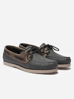 Chaussures homme bateau PHENIS marine/tan TBS