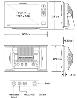 Combiné sondeur tactile - Xplore 12 XD - Grandes profondeurs - Humminbird