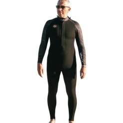 Combinaison de longe-côte double zip 4/3 mm homme noir/jaune MELLOW SEA ANFIBI
