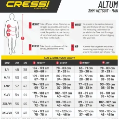 Combinaison de plongée et d'apnée shorty ALTUM homme 3 mm CRESSI SUB