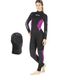 Combinaison de plongée sous-marine et apnée femme PIONEER she dives 5 mm + cagoule 5 mm MARES