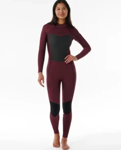Combinaison de surf femme DAWN PATROL warmth 3/2 mm back zip prune RIP CURL