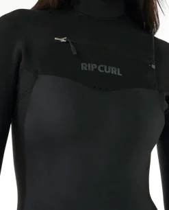 COMBINAISON DE SURF FEMME DAWN PATROL 3/2 MM ZIP POITRINE BLACK RIP CURL