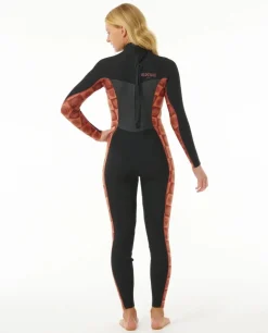 Combinaison de surf femme DAWN PATROL warmth 4/3 mm zip dorsal rust RIP CURL