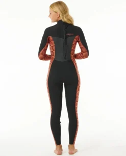 Combinaison de surf femme DAWN PATROL warmth 4/3 mm zip dorsal rust RIP CURL