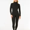 Combinaison de surf femme DAWN PATROL WARMTH 3/2 mm zip poitrine noir RIP CURL