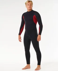 Combinaison de surf homme TRAD 3/2 mm zip poitrine noir RIP CURL
