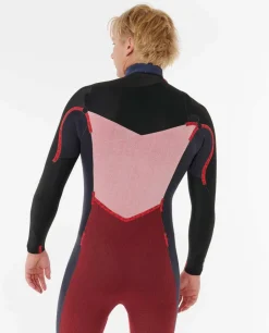 Combinaison de surf homme DAWN PATROL warmth 4/3 mm zip poitrine noir RIP CURL
