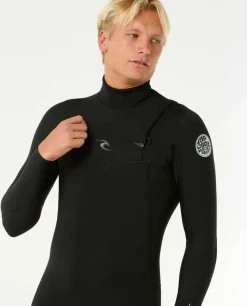 Combinaison de surf homme DAWN PATROL warmth 4/3 mm zip poitrine noir RIP CURL