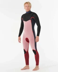 Combinaison de surf homme DAWN PATROL warmth 4/3 mm zip poitrine noir RIP CURL