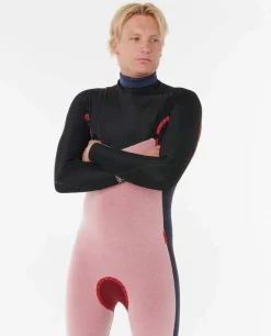 Combinaison de surf homme DAWN PATROL warmth 4/3 mm zip poitrine noir RIP CURL