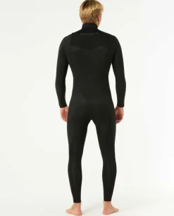 Combinaison de surf homme DAWN PATROL warmth 4/3 mm zip poitrine noir RIP CURL