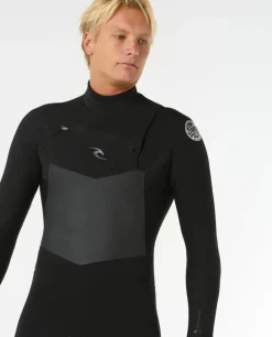 Combinaison de surf homme DAWN PATROL WARMTH 3/2 mm zip poitrine noir RIP CURL