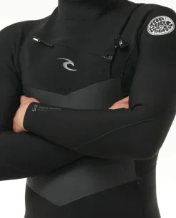 Combinaison de surf homme DAWN PATROL WARMTH 3/2 mm zip poitrine noir RIP CURL