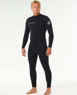 Combinaison de surf homme TRAD 4/3 mm zip dorsal noir RIP CURL