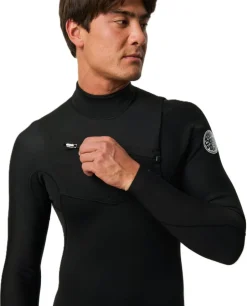 Combinaison de surf homme DAWN PATROL WARMTH 3/2 mm zip poitrine noir RIP CURL