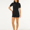 Combinaison de surf shorty femme TRAD 2/2 mm zip dorsal noir RIP CURL