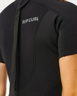 Combinaison de surf shorty femme TRAD 2/2 mm zip dorsal noir RIP CURL