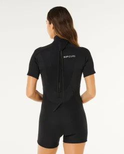 Combinaison de surf shorty femme TRAD 2/2 mm zip dorsal noir RIP CURL