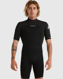 Combinaison de surf shorty manches courtes homme PROLOGUE noir 2/2 mm QUIKSILVER