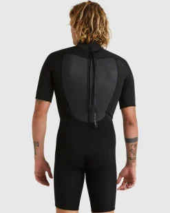 Combinaison de surf shorty manches courtes homme PROLOGUE noir 2/2 mm QUIKSILVER