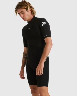 Combinaison de surf shorty manches courtes homme PROLOGUE noir 2/2 mm QUIKSILVER