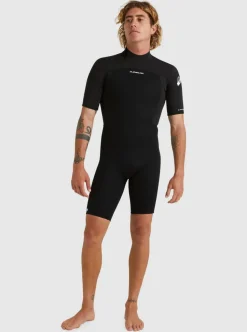 Combinaison de surf shorty manches courtes homme PROLOGUE noir 2/2 mm QUIKSILVER